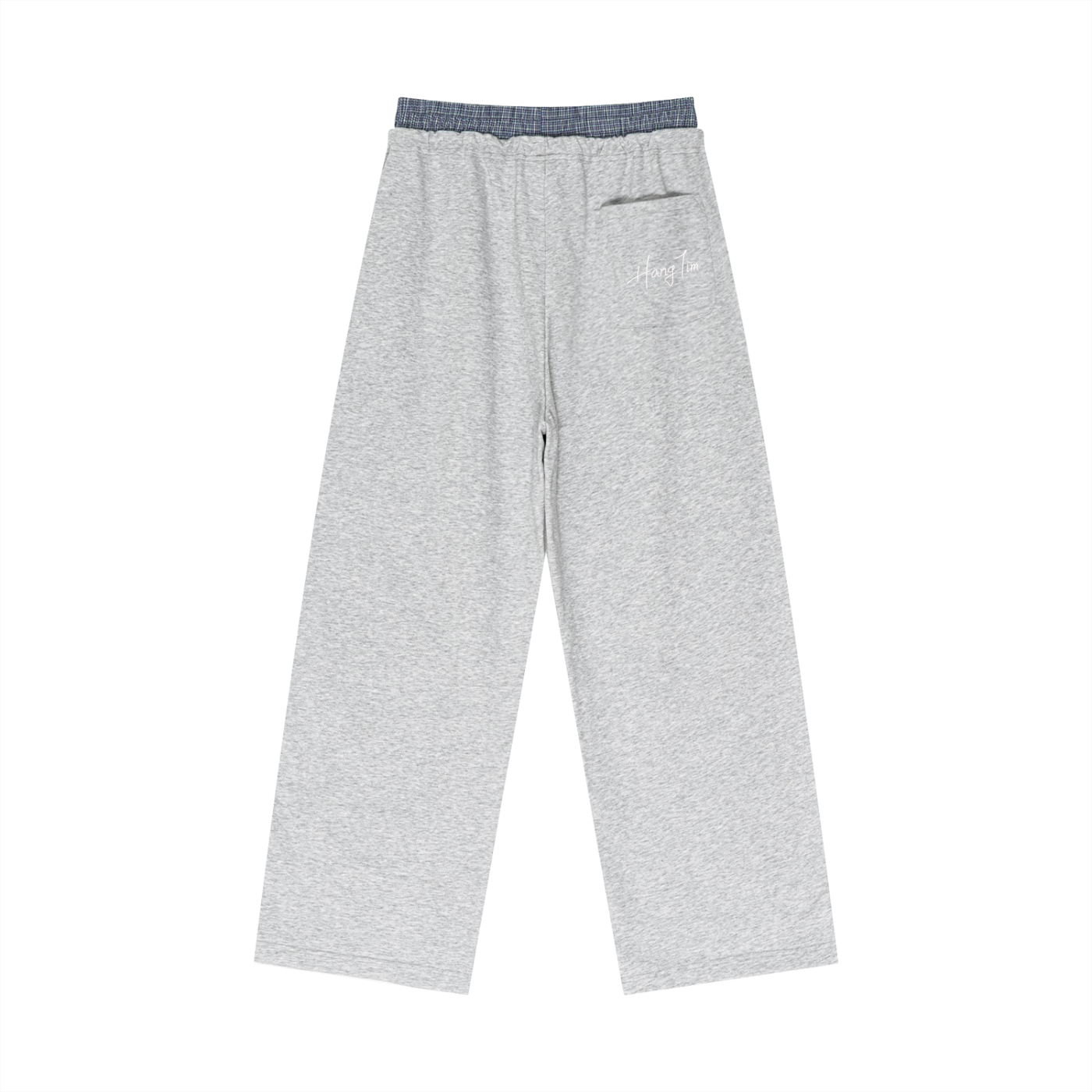 Plaid Contrast Waist Pants