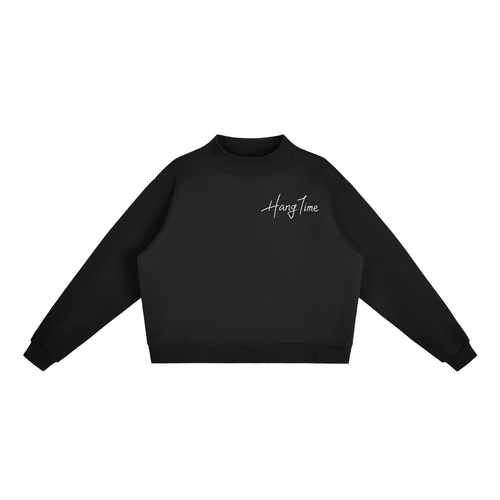 Essential Fleece Mock-Neck Crew Sweatshirt