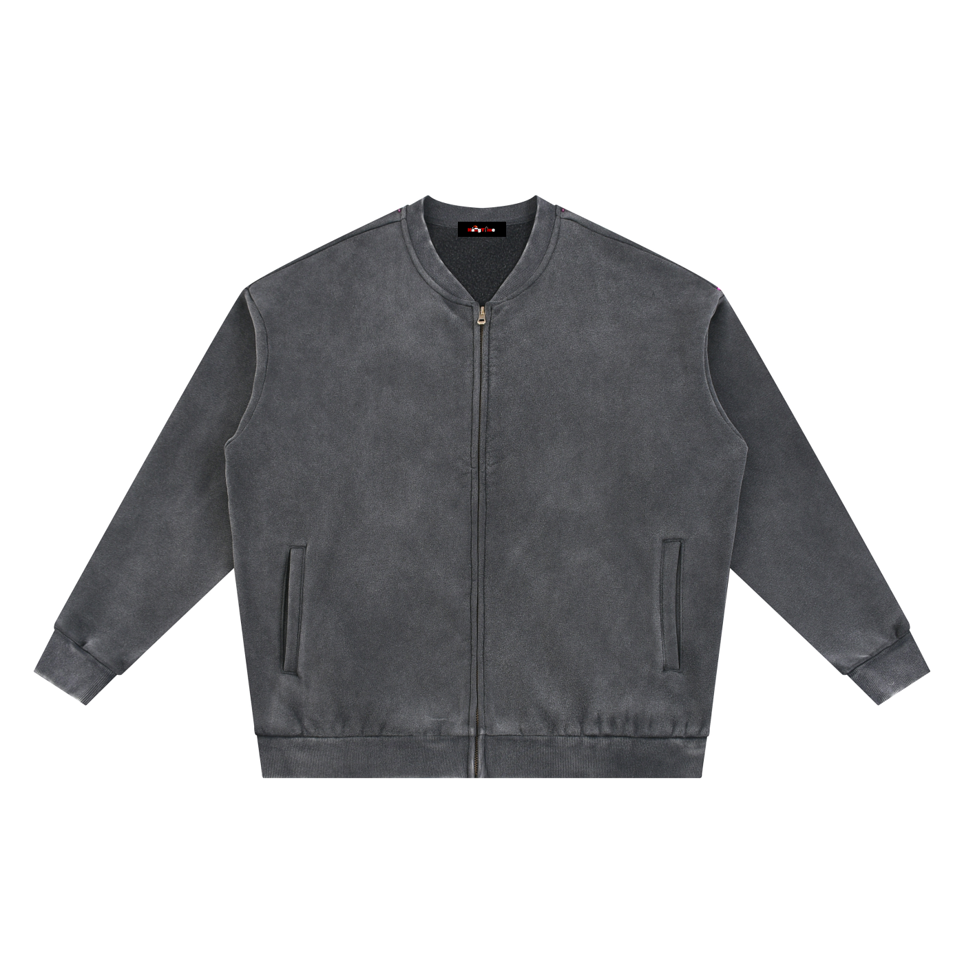 Vintage Washed Fleece Baseball Jacket