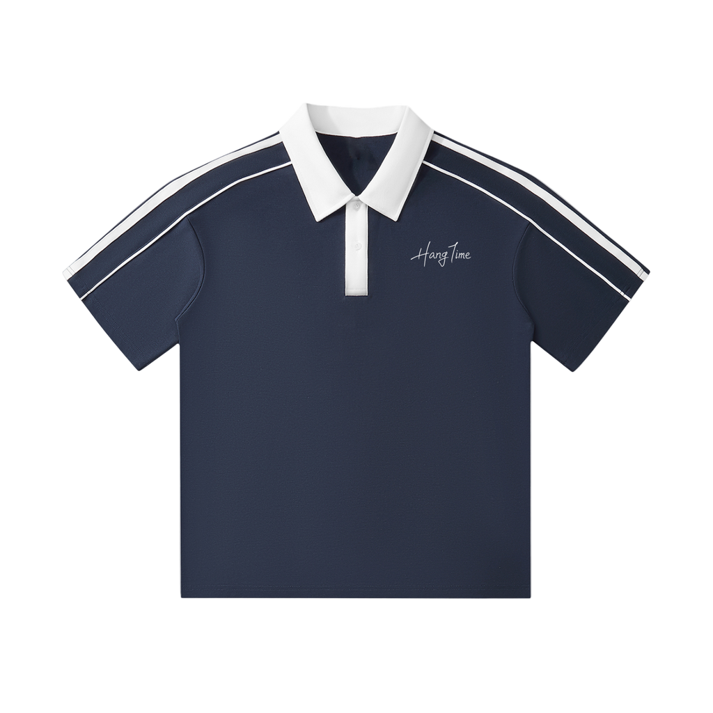 Contrast Collar Short-Sleeve Polo Shirt