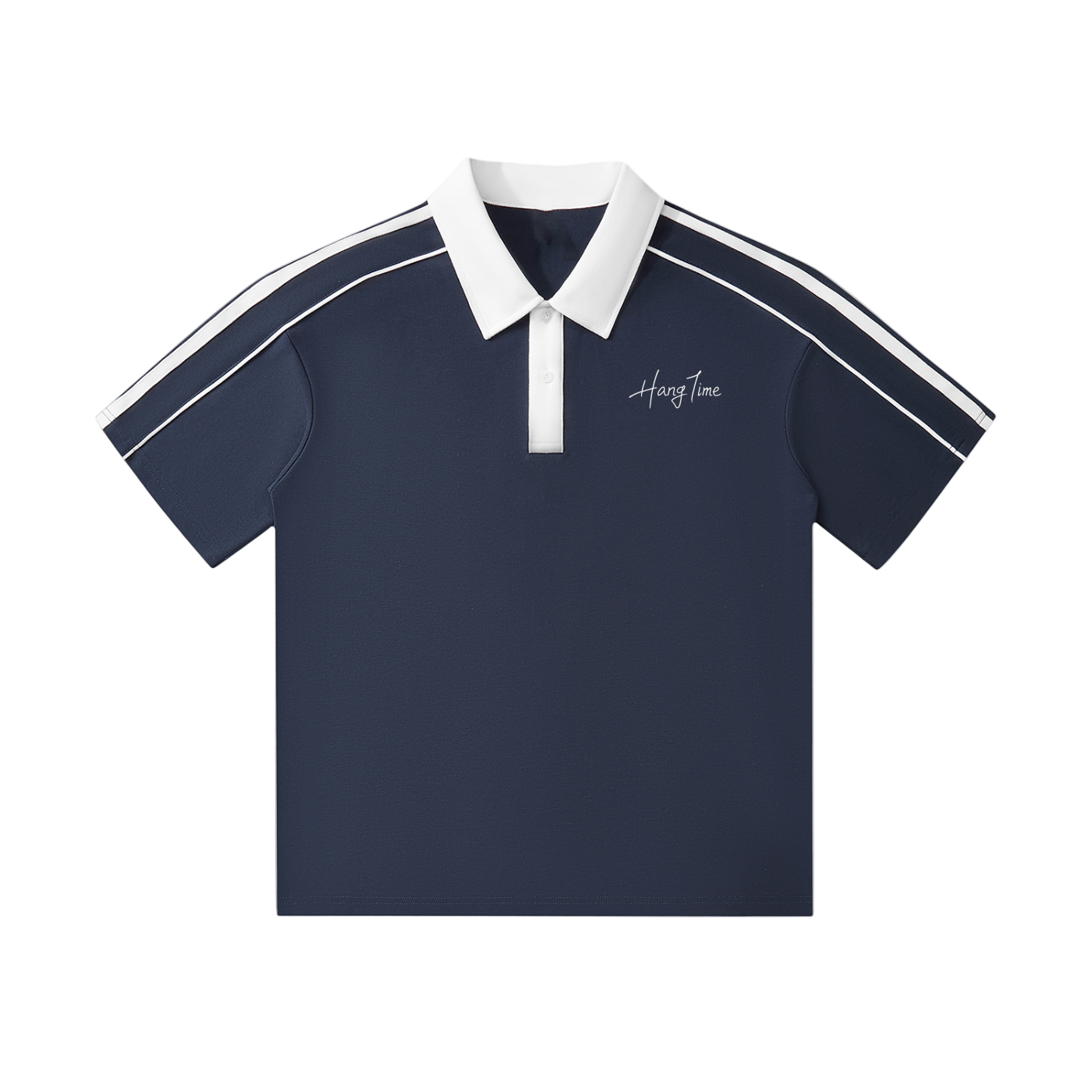 Contrast Collar Short-Sleeve Polo Shirt