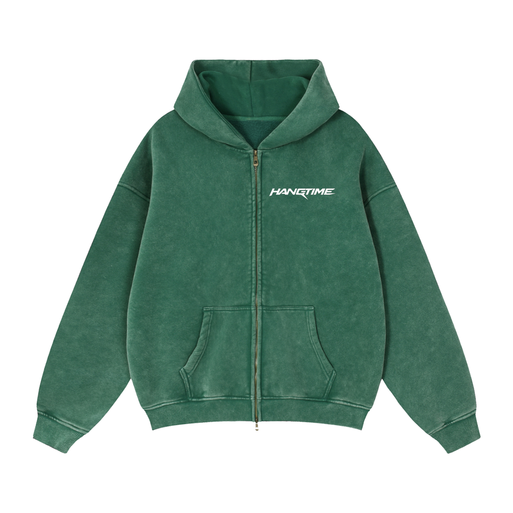 Zip-Through Boxy Fleece Hoodie