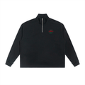 Half-Zip Rolled Edge Fleece Sweatshirt