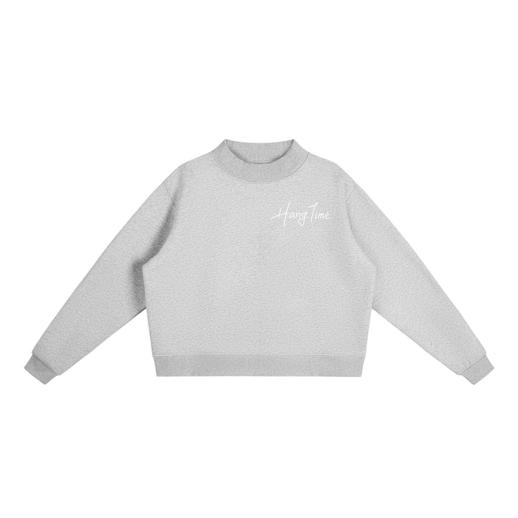 Essential Fleece Mock-Neck Crew Sweatshirt