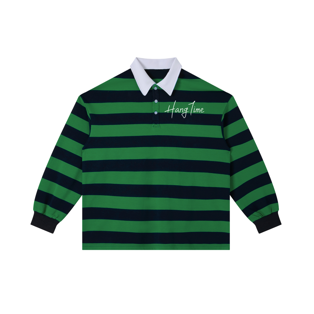Color Block Stripe Polo Shirt