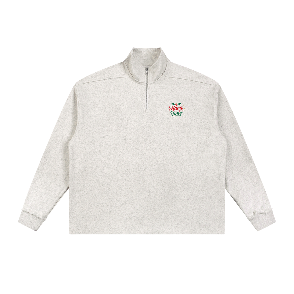 Half-Zip Rolled Edge Fleece Sweatshirt