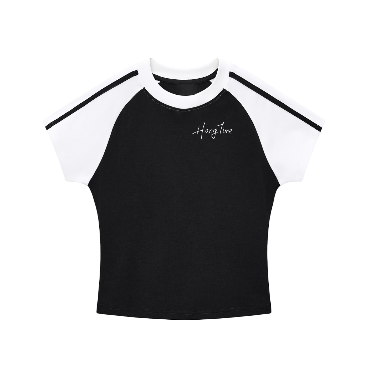 Contrast Stripes Bodycon Raglan  Sleeve T-Shirt