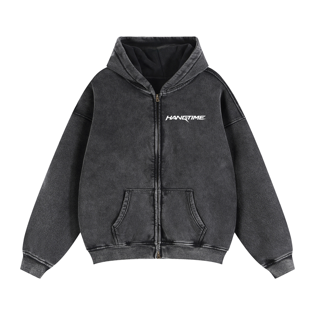 Zip-Through Boxy Fleece Hoodie