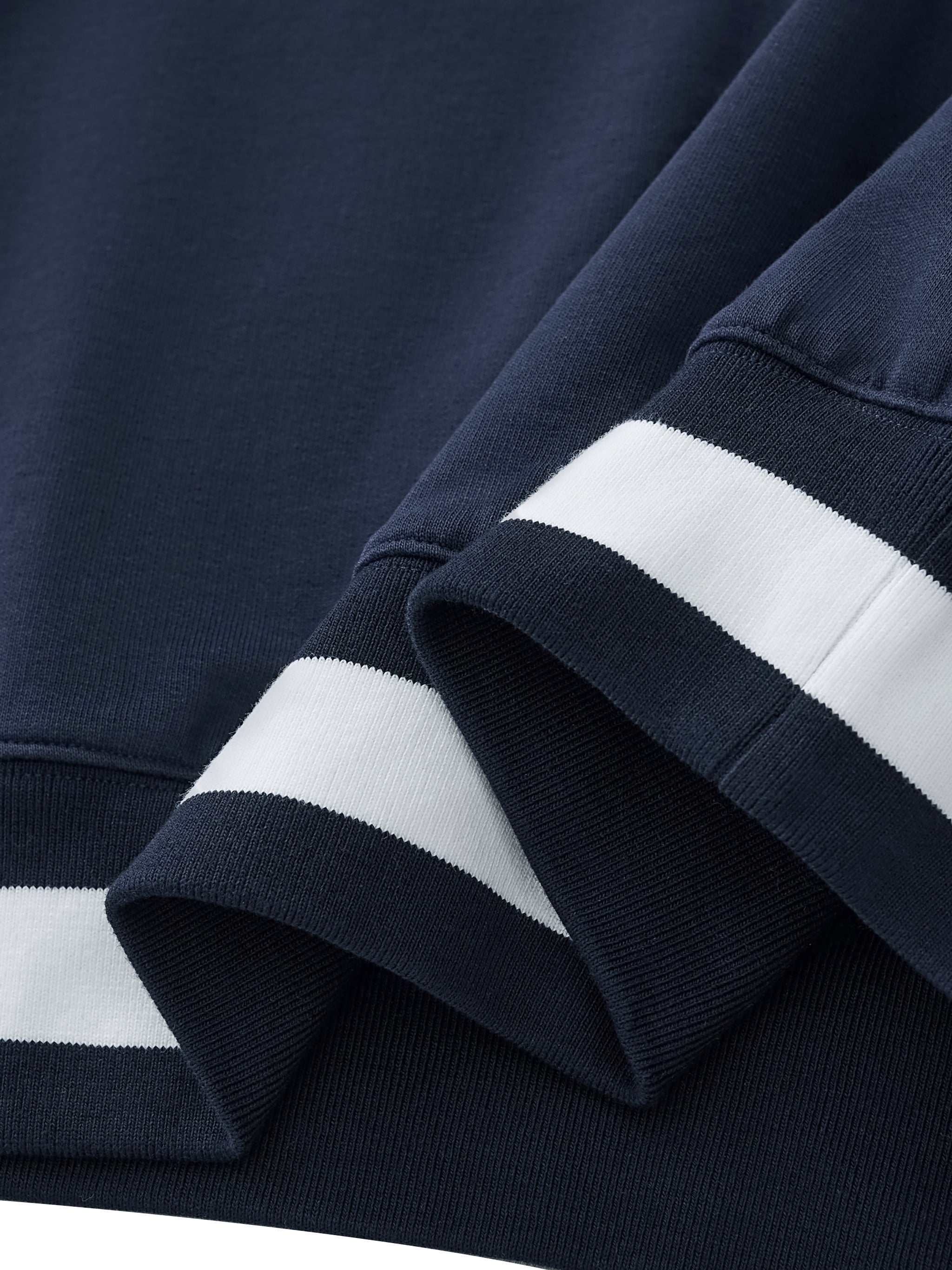 V-Neck Contrast Collar Boxy Sweatshirt