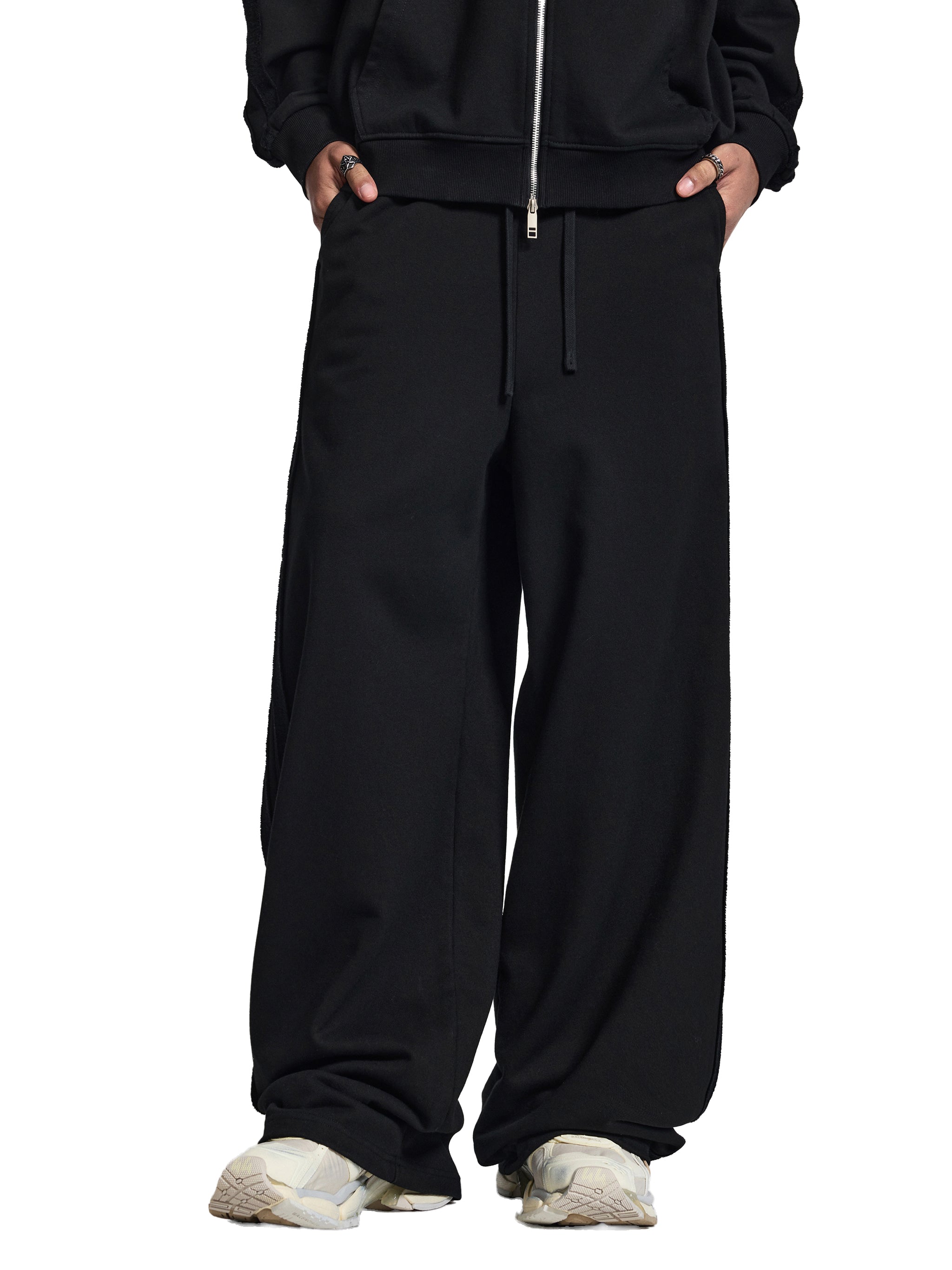 Contrast Tape Straight-Leg Sweatpants