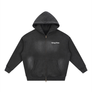 Sunfade Two-way Zipper Boxy Fleece Hoodie