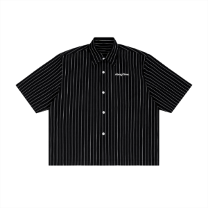 Unisex Striped Boxy Button-Up Shirt